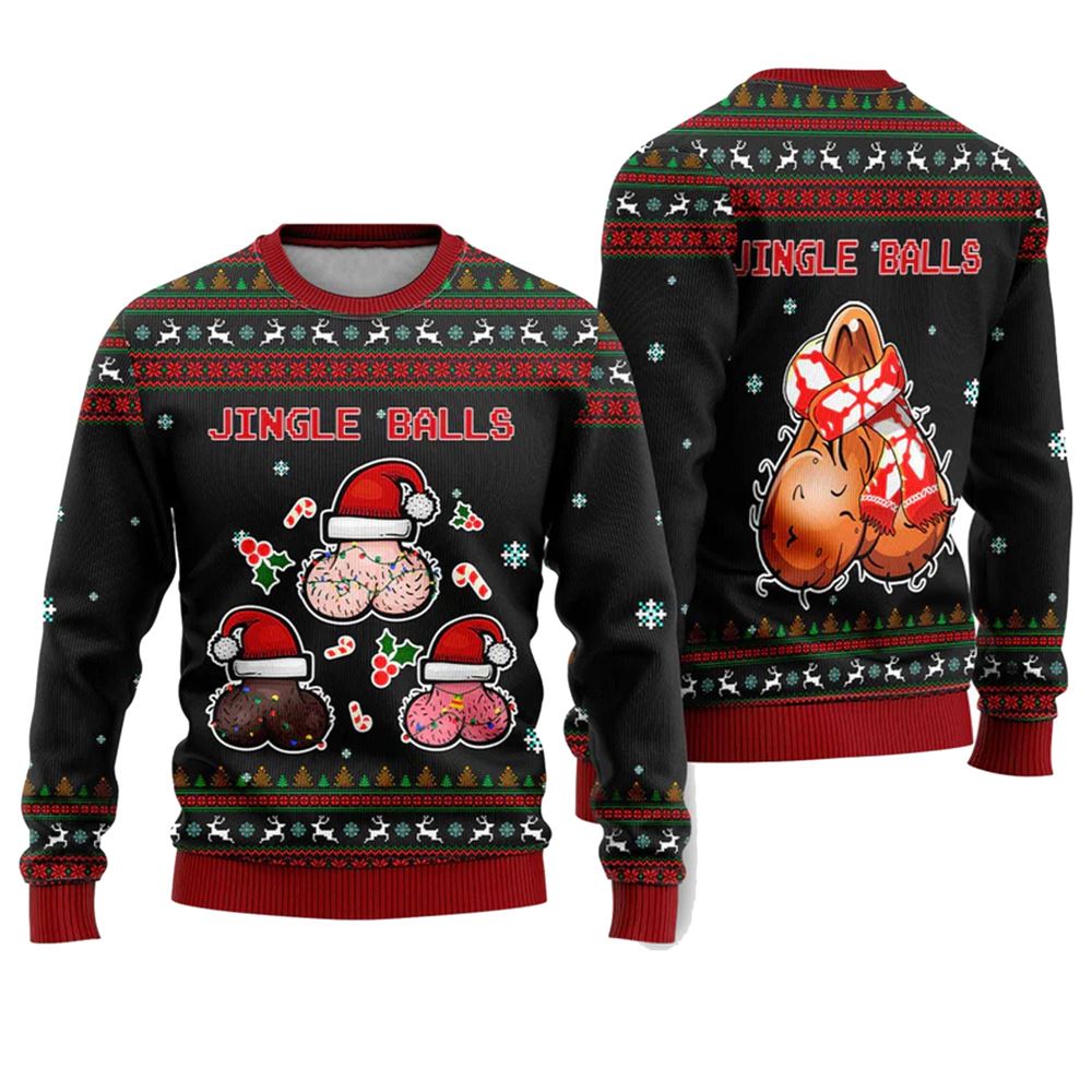Jingle Balls Funny Ugly Christmas Sweater - Moonbestprint