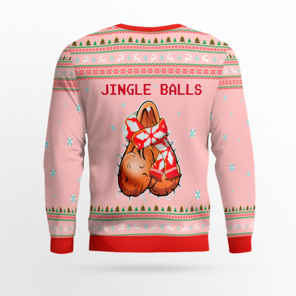 Jingle Balls Funny Ugly Christmas Sweater Powder Pink – Moonbestprint