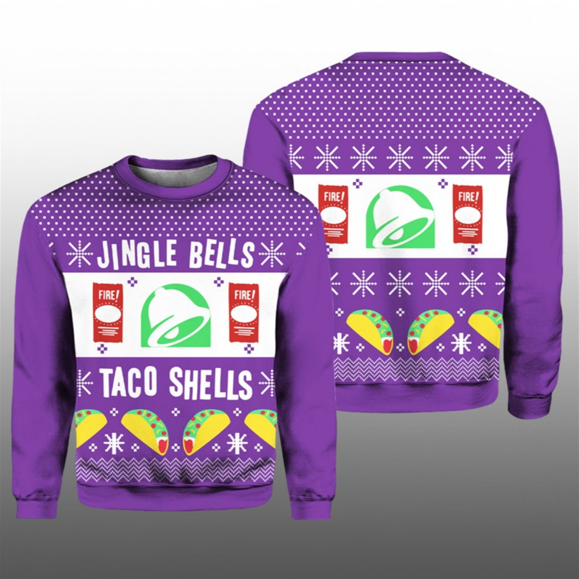 Jingle Bells Taco Shells Fire Ugly Christmas Sweater 2025 – Moonbestprint
