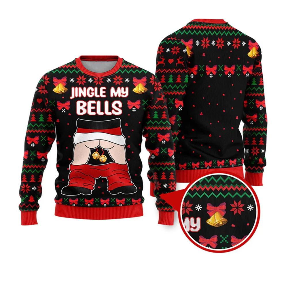Jingle My Bells Funny Santa Funny Ugly Christmas Sweater - Moonbestprint