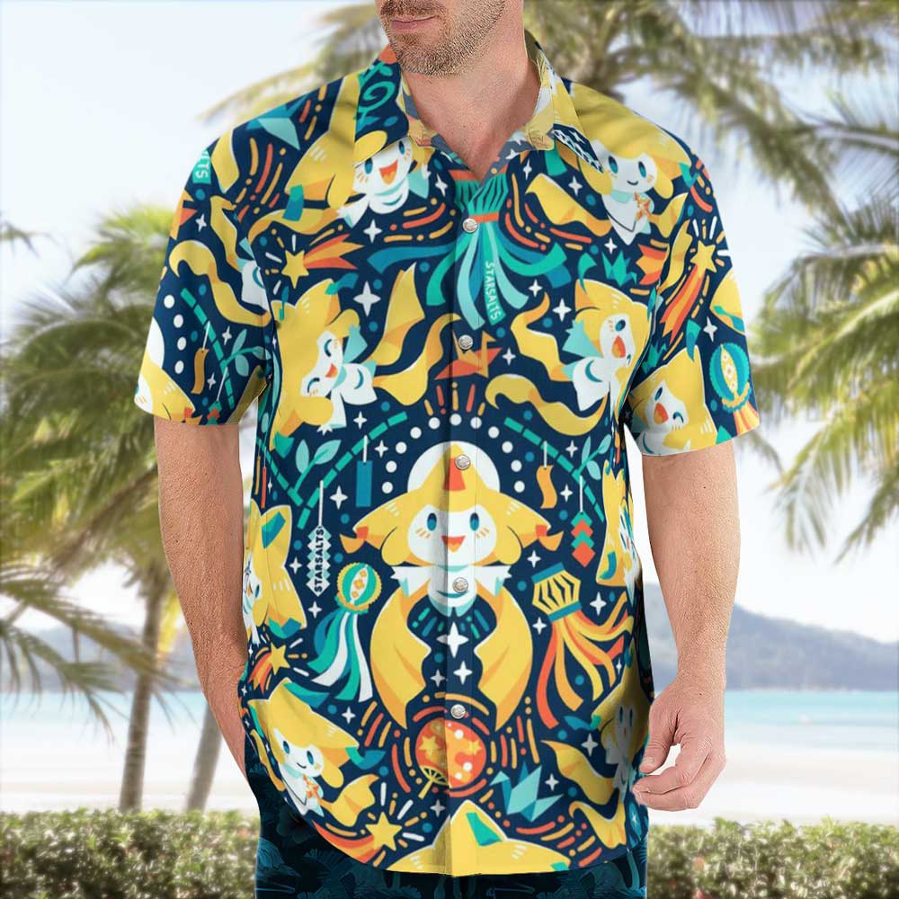Jirachi Pokemon Button-Up Hawaiian Shirt – Moonbestprint