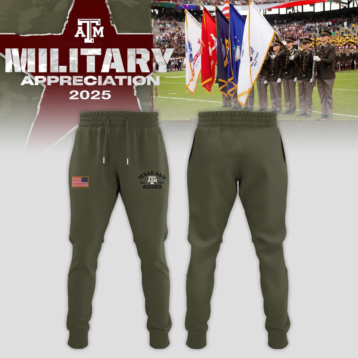 Texas A&amp;M Aggies 2025 Military Appreciation Limited Edition T-shirt | PW58 Moonbestprint