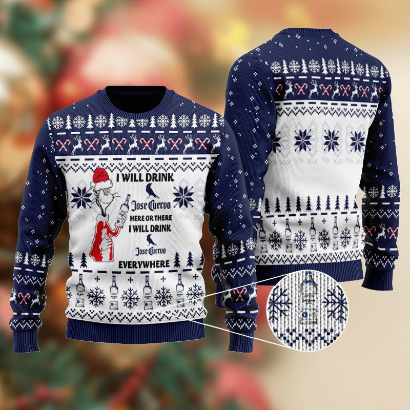 Jose Cuervo Cat Hat Will Drink Everywhere Ugly Sweater – Moonbestprint