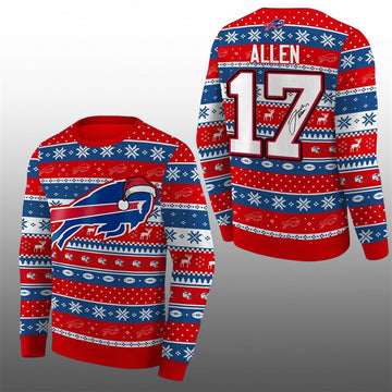 Josh Allen Buffalo Bills Signature Ugly Sweater - Moonbestprint