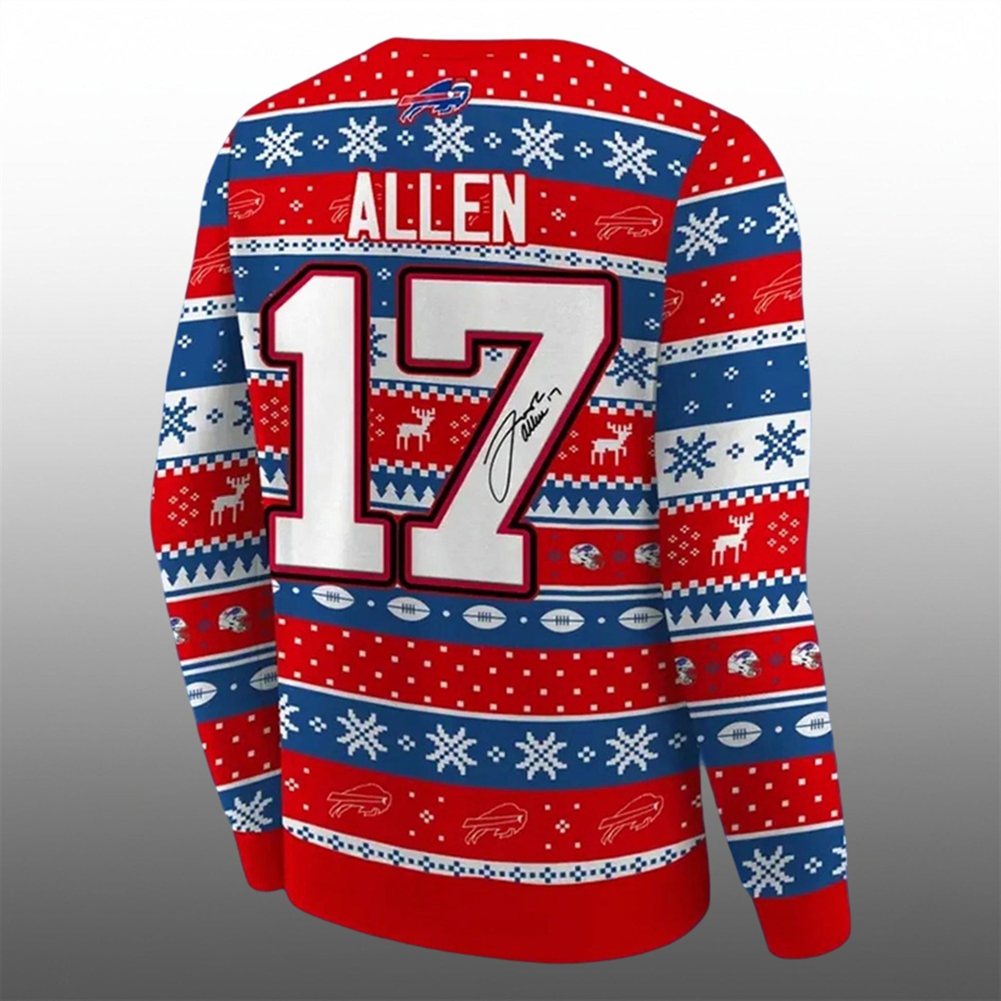 Josh Allen Buffalo Bills Signature Ugly Sweater - Moonbestprint