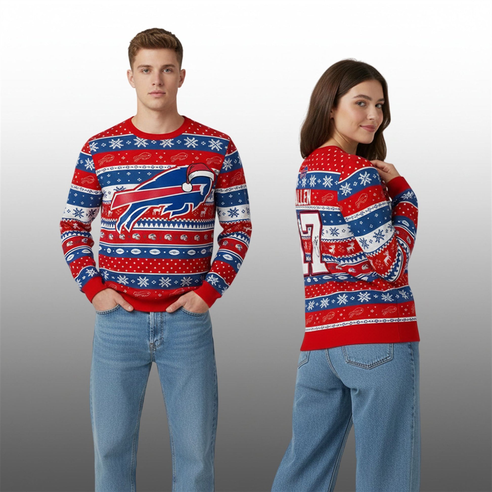 Josh Allen Buffalo Bills Signature Ugly Sweater - Moonbestprint