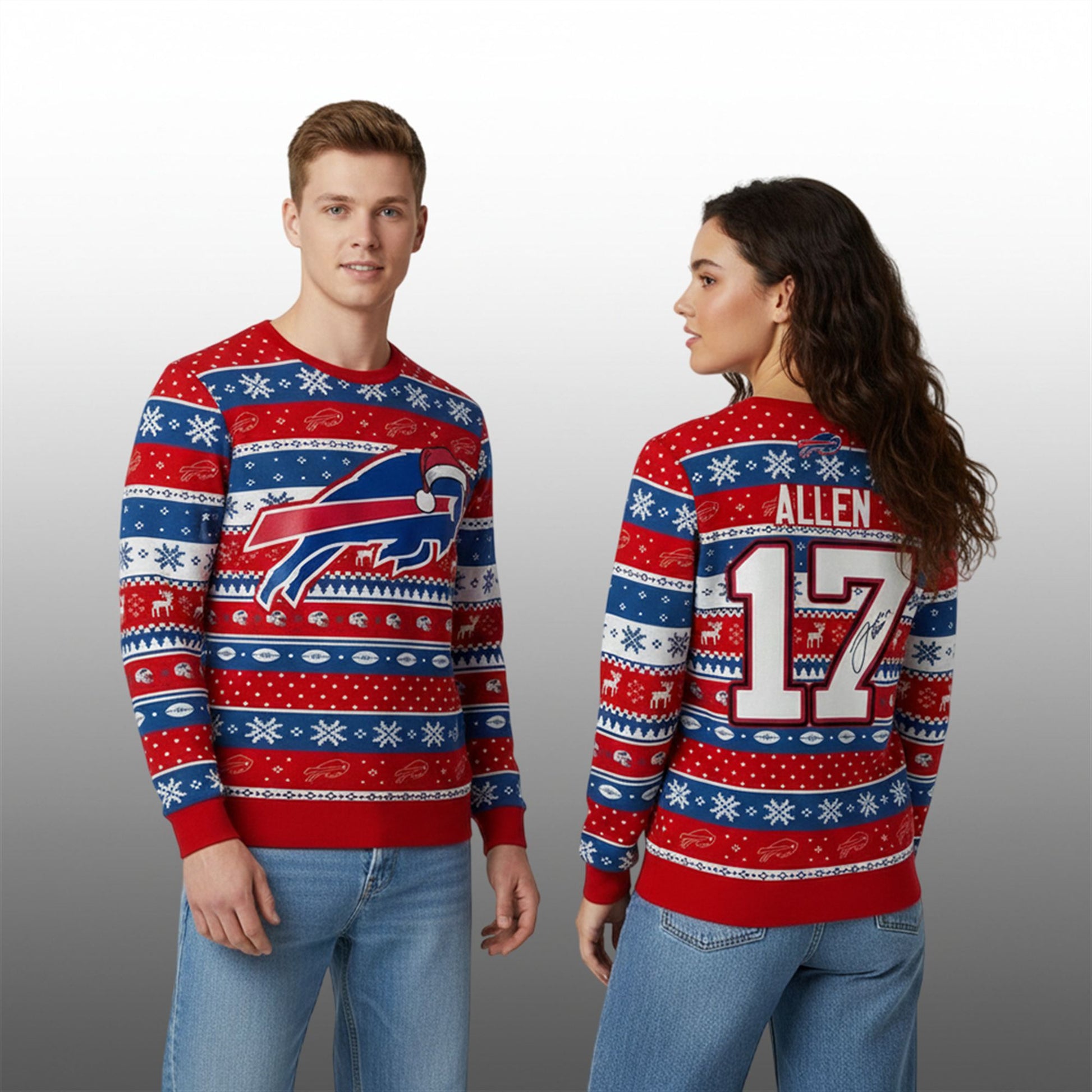 Josh Allen Buffalo Bills Signature Ugly Sweater - Moonbestprint