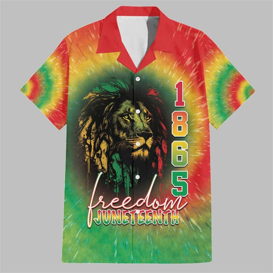 Juneteenth Freedom Day Tie Dye Hawaiian Shirt - Moonbestprint