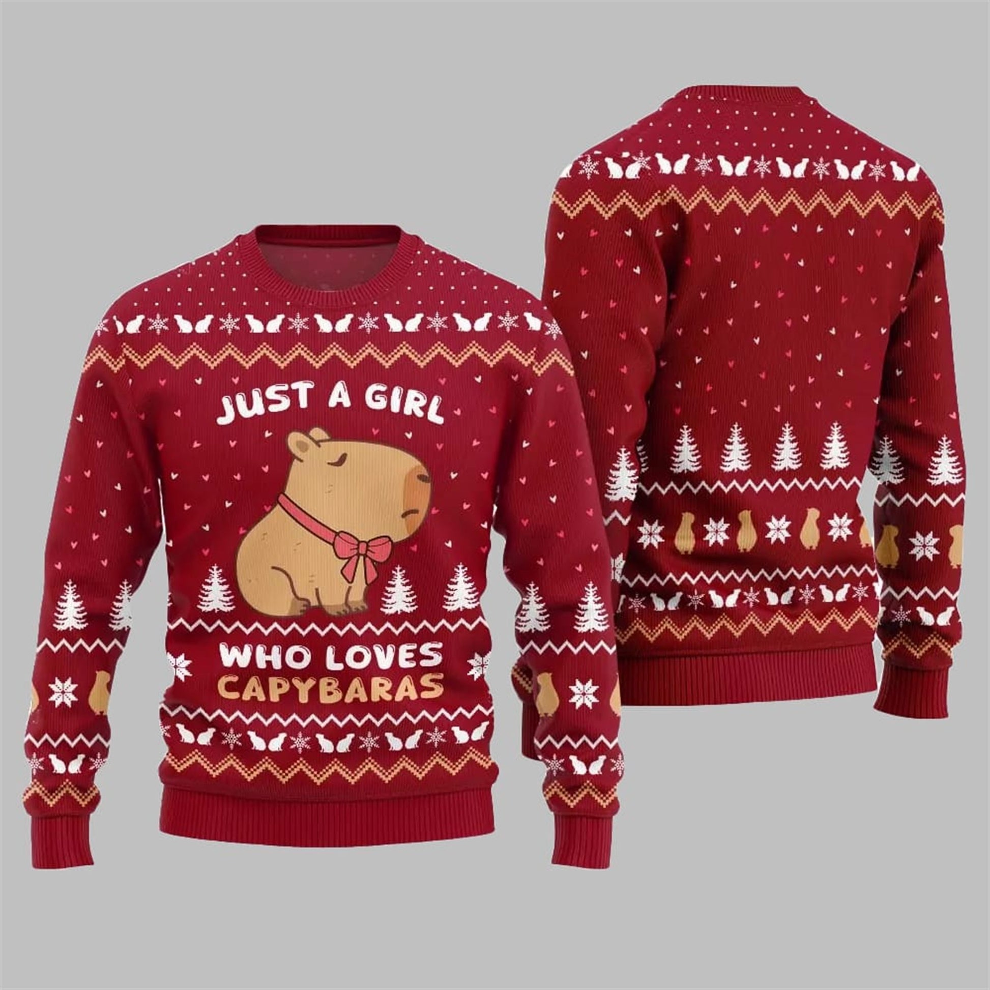 Just A Girl Capy Ugly Christmas Sweater 2026 Christmas - Moonbestprint