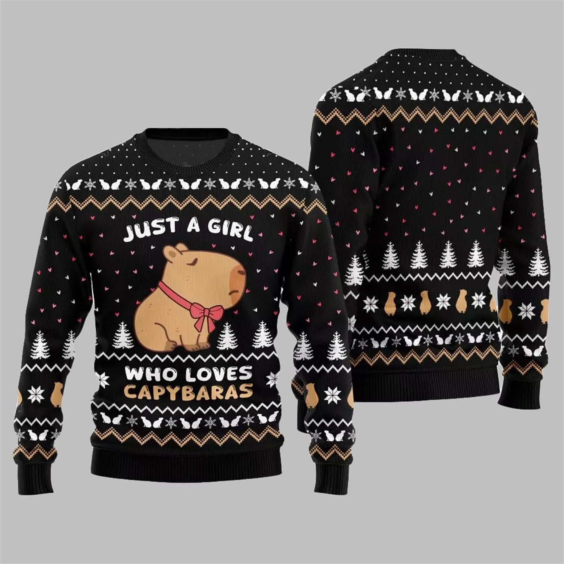 Just A Girl Capy Ugly Christmas Sweater 2026 Christmas - Moonbestprint