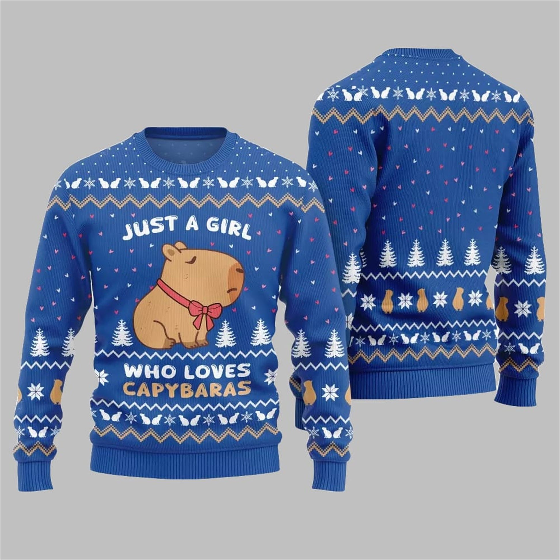 Just A Girl Capy Ugly Christmas Sweater 2026 Christmas - Moonbestprint