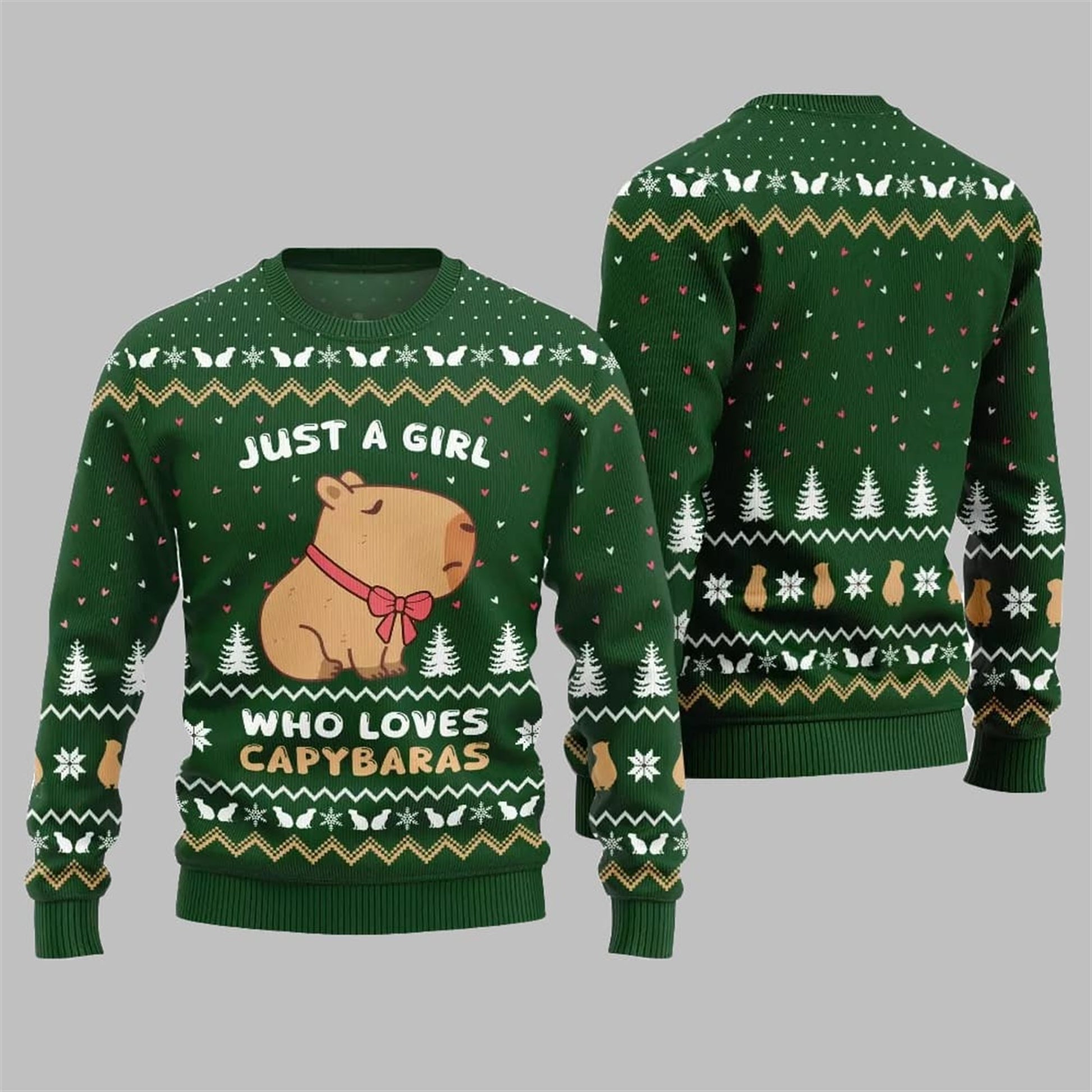 Just A Girl Capy Ugly Christmas Sweater 2026 Christmas - Moonbestprint