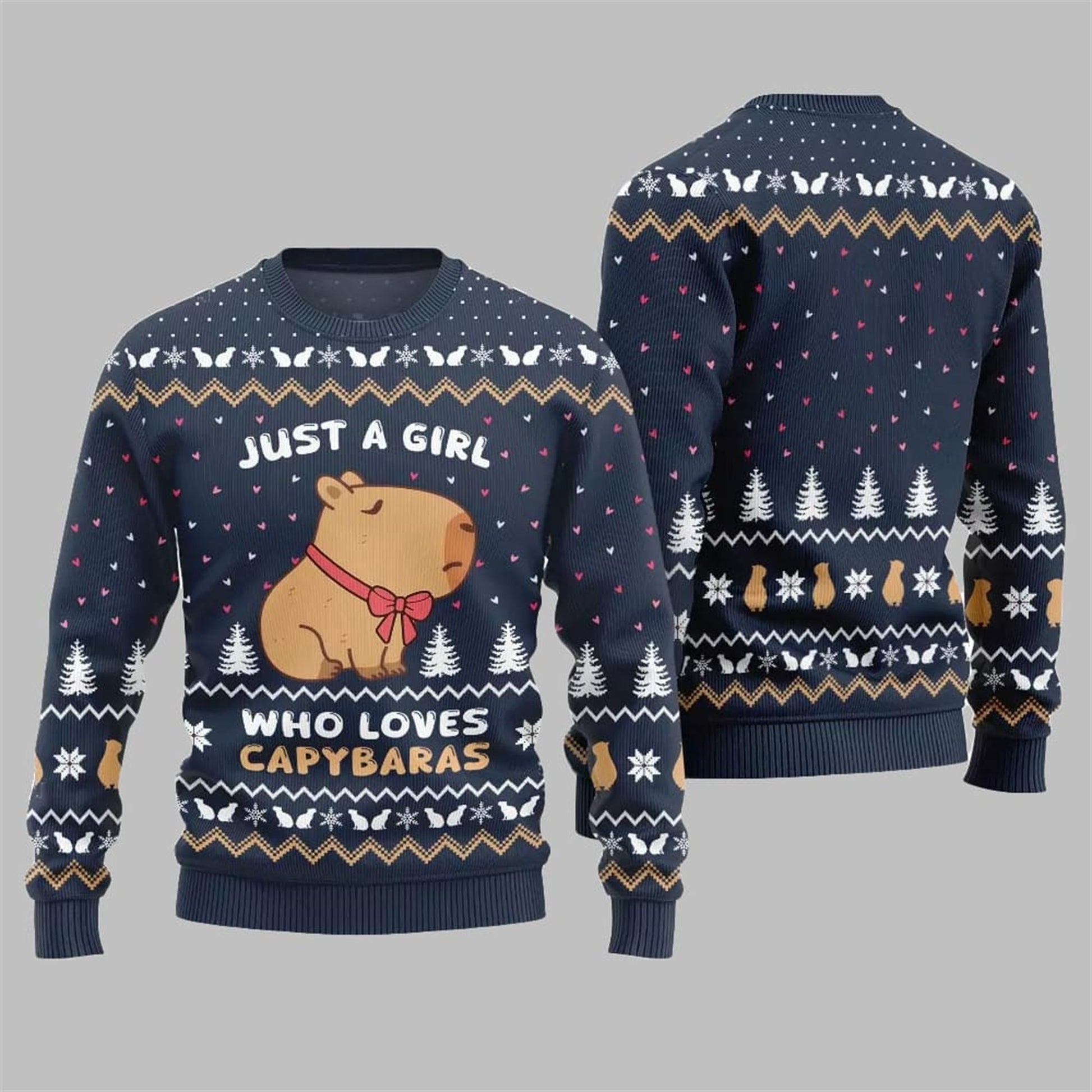 Just A Girl Capy Ugly Christmas Sweater 2026 Christmas - Moonbestprint