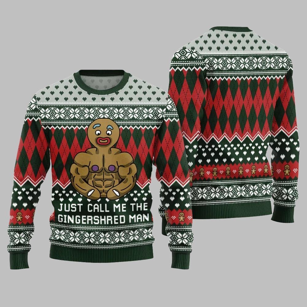 Just Call Me The Gingershred Man Ugly Sweater Christmas 2026 - Moonbestprint