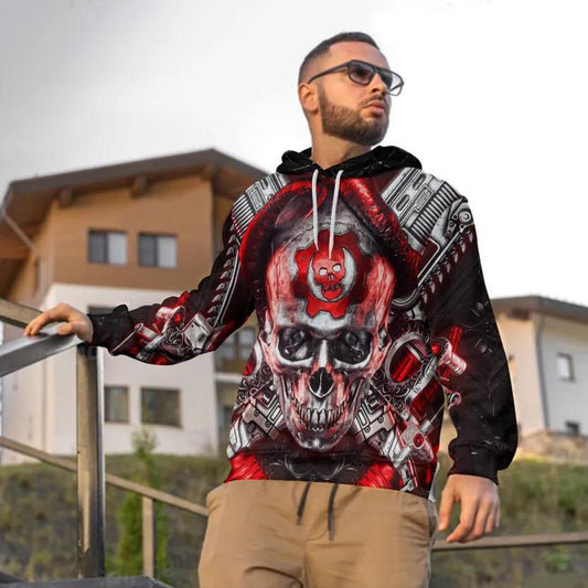 Just Funky Gear Of War Skull 3D Hoodie Moonbestprint
