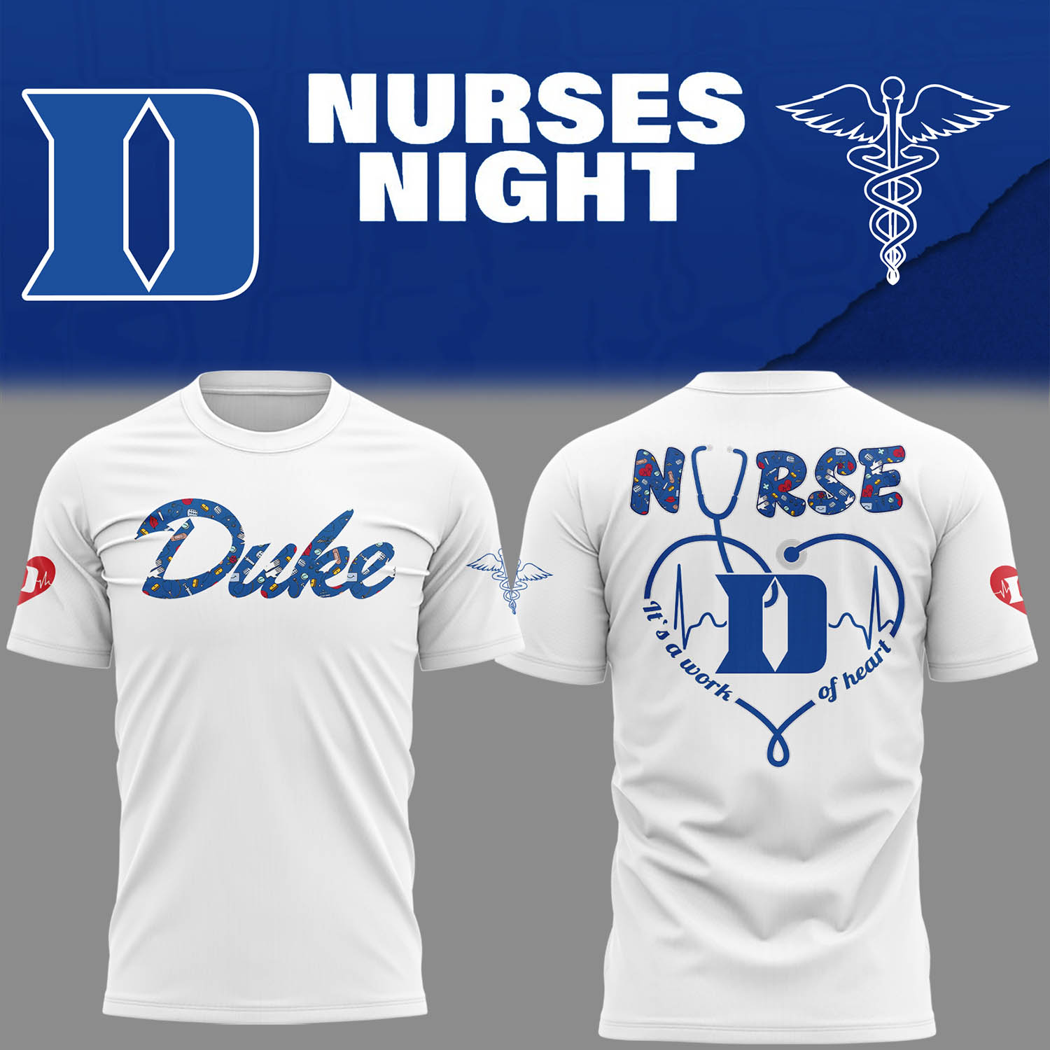 Limited Edition Duke Blue Devils NURSES NIGHT TShirt | KT44 Moonbestprint