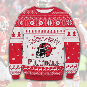 Kansas City Chiefs 1960 Ugly Christmas Sweater, NFL Christmas Sweater Moonbestprint
