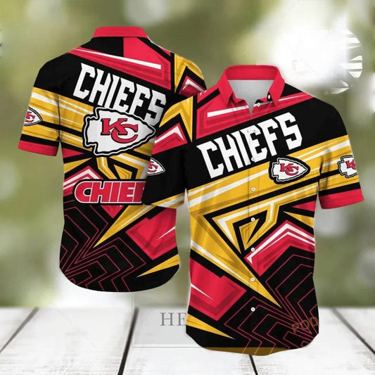 Kansas City Chiefs 3D Pattern Hawaiian Shirt, NFL Hawaiian Shirt Moonbestprint