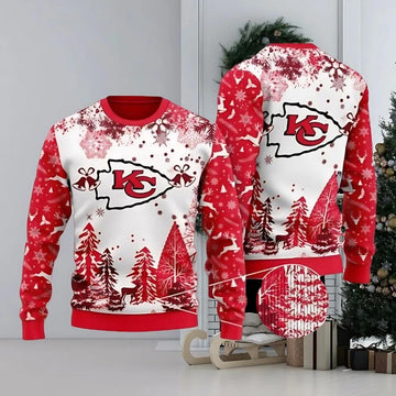 Kansas City Chiefs Festive Spirit Ugly Christmas Sweater, NFL Christmas Sweater Moonbestprint
