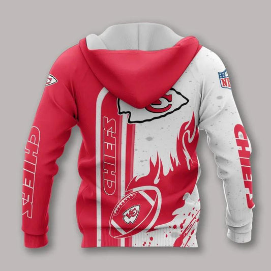 Kansas City Chiefs Fire Ball All Over Print Hoodie, NFL Hoodie Moonbestprint