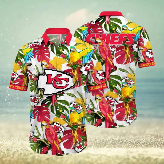 Kansas City Chiefs Flower Summer Colorful Hawaiian Shirt, NFL Hawaiian Shirt Moonbestprint