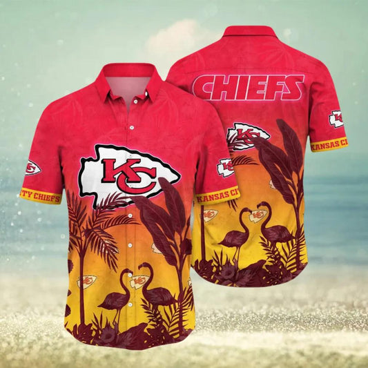 Kansas City Chiefs Flower Summer Hawaiian Shirt, NFL Hawaiian Shirt Moonbestprint