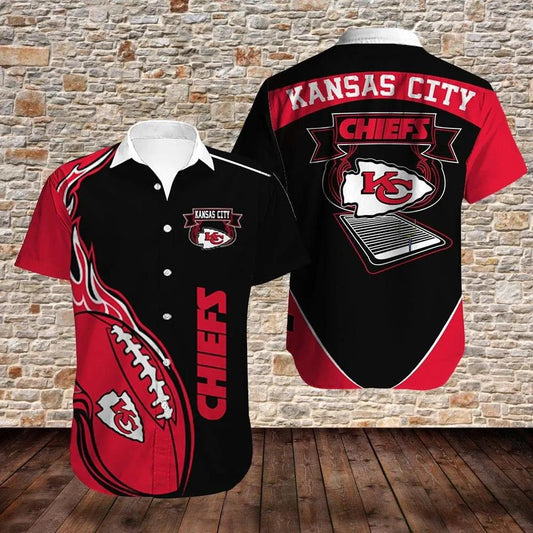 Kansas City Chiefs Football Pattern Hawaiian Shirt, NFL Hawaiian Shirt Moonbestprint