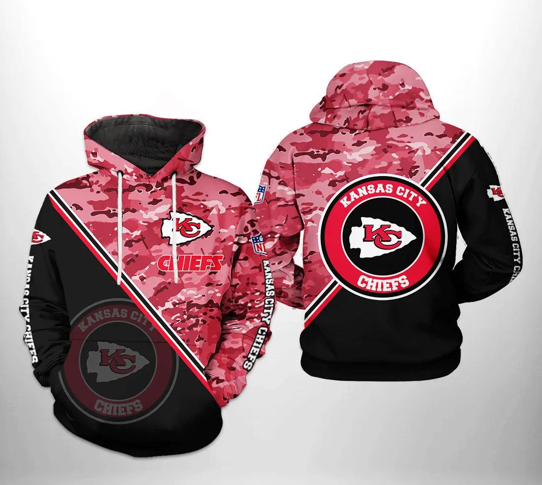 Kansas City Chiefs NFL Camo Team 3D Hoodie, NFL Hoodie Moonbestprint