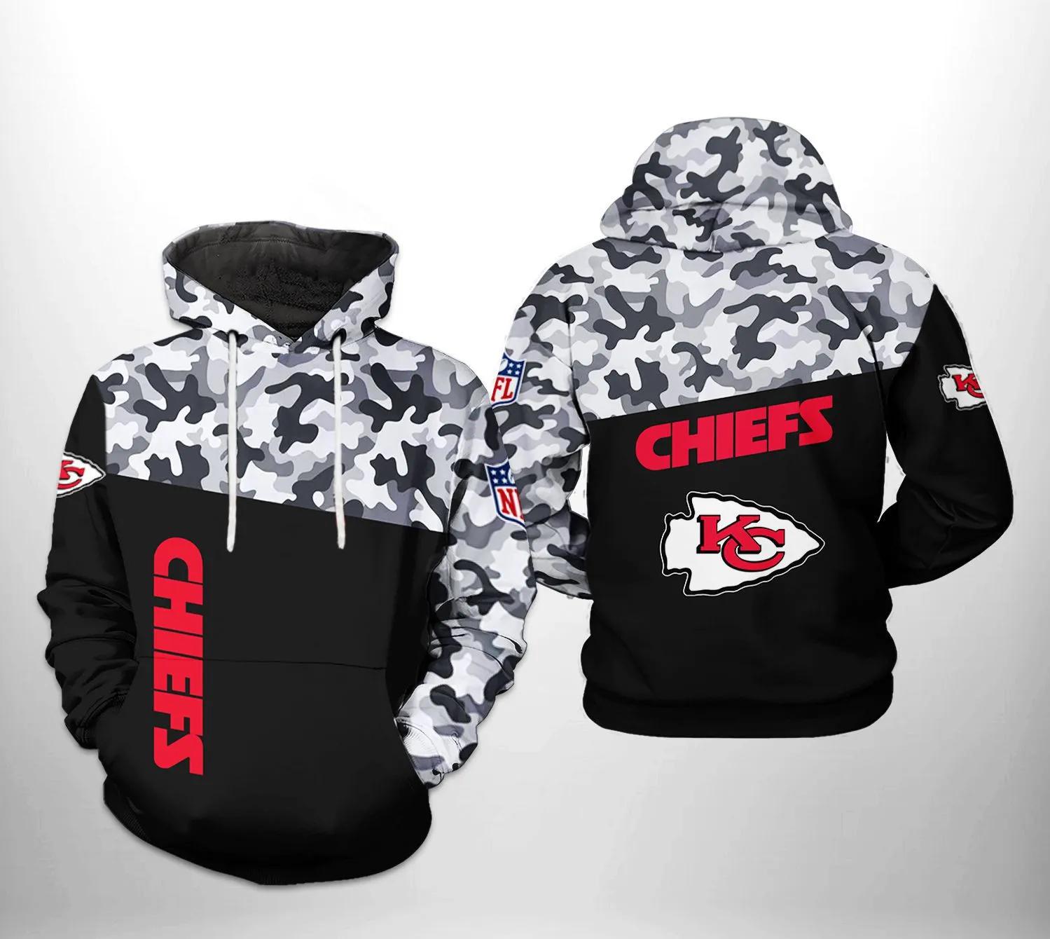 Kansas City Chiefs NFL Camo Veteran Team 3D Hoodie, NFL Hoodie Moonbestprint