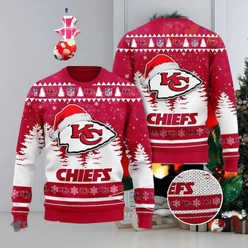 Kansas City Chiefs Santa Spirit Ugly Christmas Sweater, NFL Christmas Sweater Moonbestprint