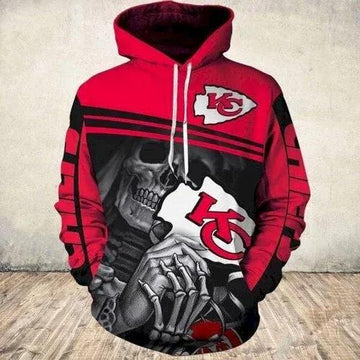 Kansas City Chiefs Skeleton 3D Hoodie, NFL Hoodie Moonbestprint