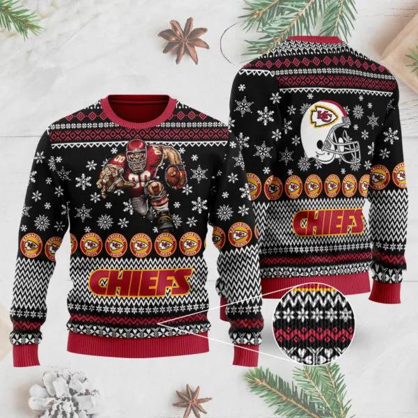 Kansas City Chiefs Ugly Christmas Sweater 3D, NFL Christmas Sweater Moonbestprint