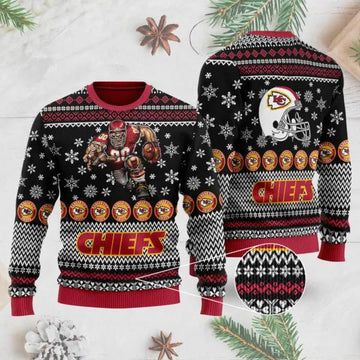 Kansas City Chiefs Ugly Christmas Sweater 3D, NFL Christmas Sweater Moonbestprint