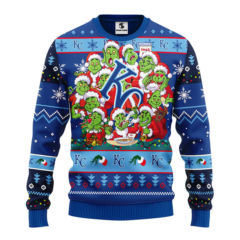Kansas City Royals 12 Grinch Xmas Day Ugly Christmas Sweater, Grinch Xmas Sweater Moonbestprint