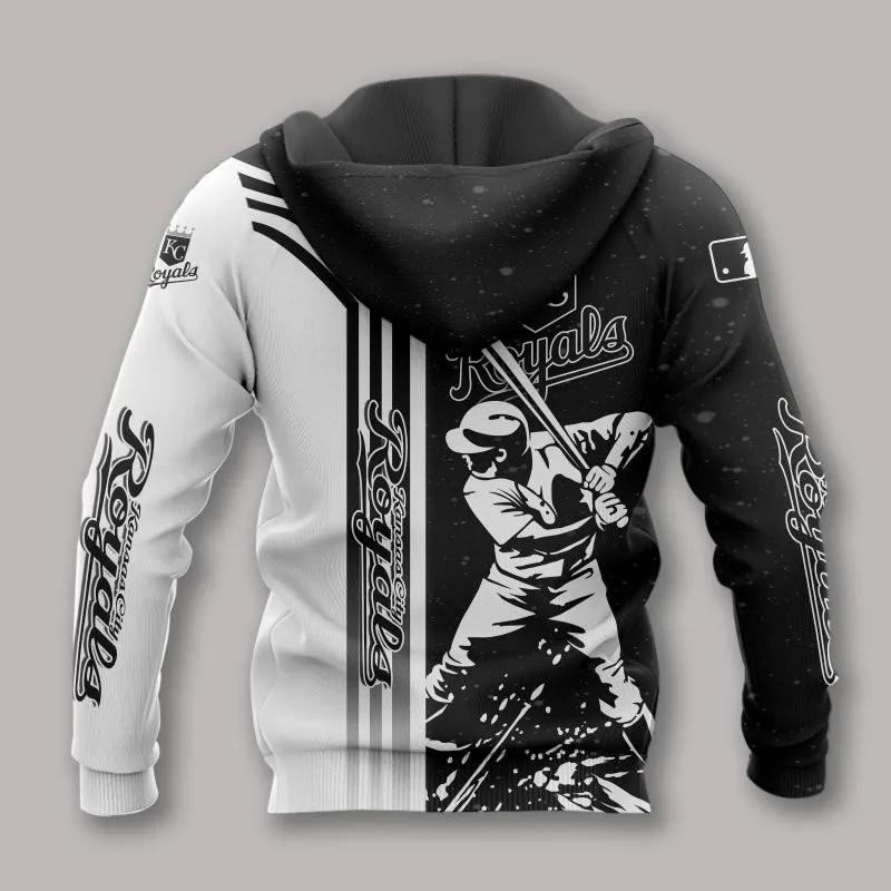 Kansas City Royals Black And White All Over Print Hoodie 1, MLB Hoodie Moonbestprint