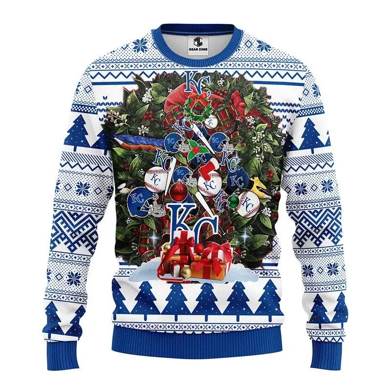 Kansas City Royals Christmas Tree Ugly Christmas Sweater, MLB Christmas Sweater Moonbestprint