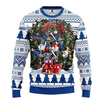 Kansas City Royals Christmas Tree Ugly Christmas Sweater, MLB Christmas Sweater Moonbestprint