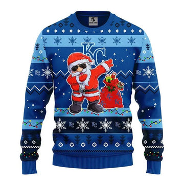 Kansas City Royals Dabbing Santa Claus Ugly Christmas Sweater, MLB Christmas Sweater Moonbestprint