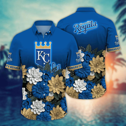 Kansas City Royals Flower Hawaii Shirt For Fans, Summer Baseball Shirts, MLB Hawaiian Shirt Moonbestprint