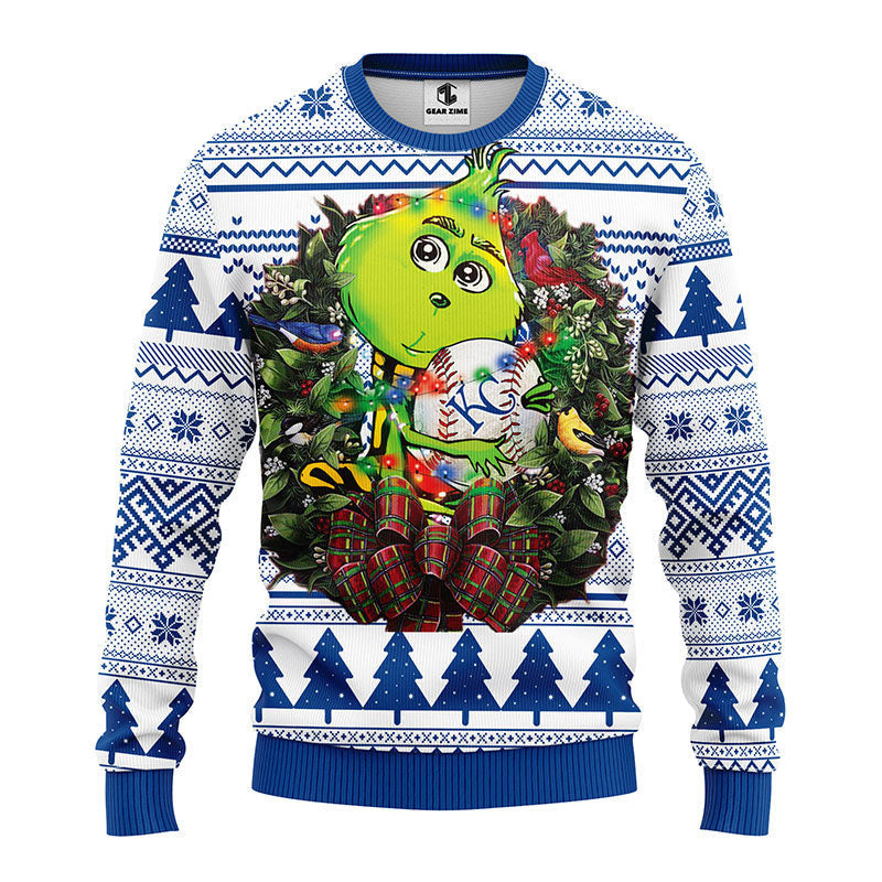 Kansas City Royals Grinch Hug Ugly Christmas Sweater, Grinch Xmas Sweater Moonbestprint