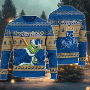 Kansas City Royals Grinch Stolen Ugly Christmas Sweater, MLB Christmas Sweater Moonbestprint