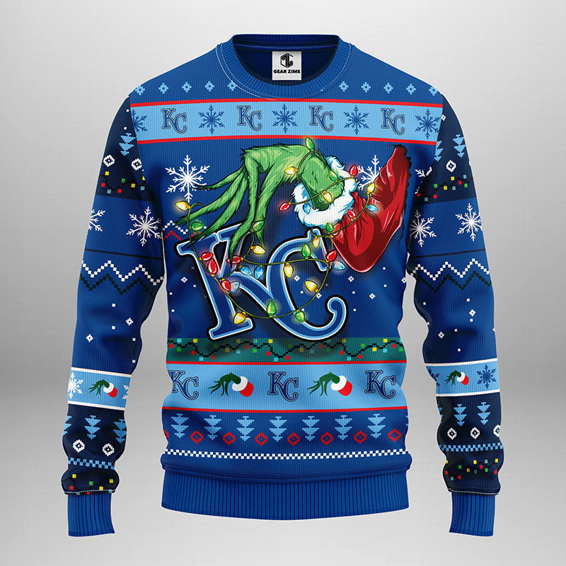 Kansas City Royals Grinch Ugly Christmas Sweater, Grinch Xmas Sweater Moonbestprint