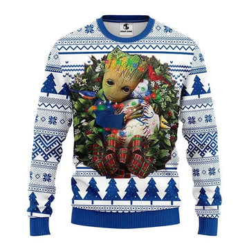 Kansas City Royals Groot Hug Ugly Christmas Sweater, MLB Christmas Sweater Moonbestprint