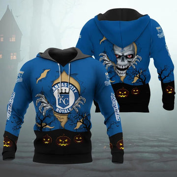 Kansas City Royals Halloween 3D Apparel, MLB Hoodie Moonbestprint