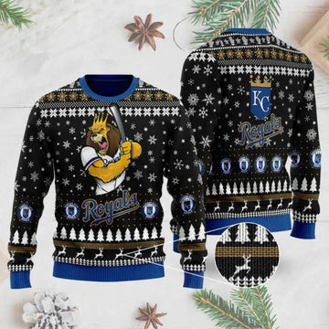 Kansas City Royals Mascot Ugly Christmas Sweater, MLB Christmas Sweater Moonbestprint