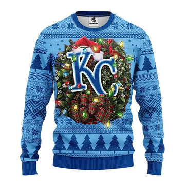 Kansas City Royals Santa Hat Ugly Christmas Sweater, MLB Christmas Sweater Moonbestprint