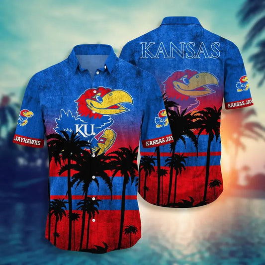 Kansas Jayhawks Aloha Hawaiian Shirt, NCAA Hawaiian Shirt Moonbestprint