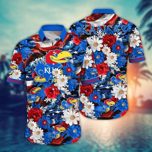 Kansas Jayhawks NCAA Aloha Hawaiian Shirt 1, NCAA Hawaiian Shirt Moonbestprint