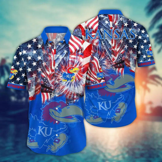 Kansas Jayhawks NCAA Flower Aloha Hawaiian Shirt 10, NCAA Hawaiian Shirt Moonbestprint