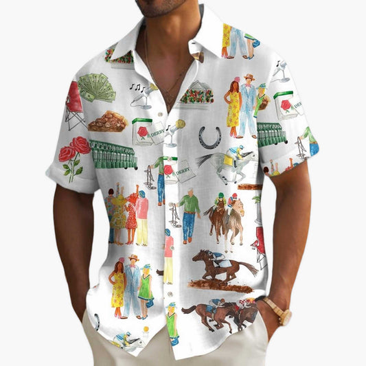 Kentucky Derby Printed Hawaiian Shirt- Moonbestprint